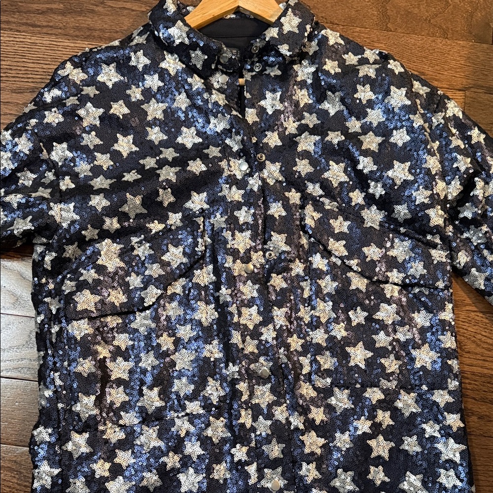 Zara Star Pattern Bomber Jacket - Black and White